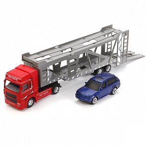 Автовоз с машиной 32 см, инерционный механизм (Технопарк, 1011-R)